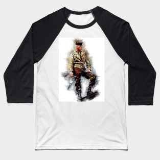 Lee Marvin Unique World War 2 Movie Watercolor Portrait Baseball T-Shirt